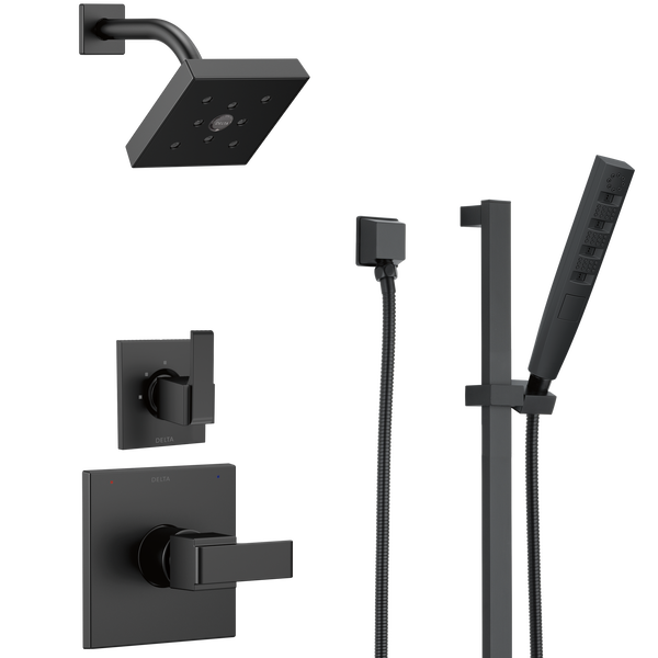 Wall Elbow Square Hand Shower (Recertified) in Matte Black 50570BLR Delta Faucet