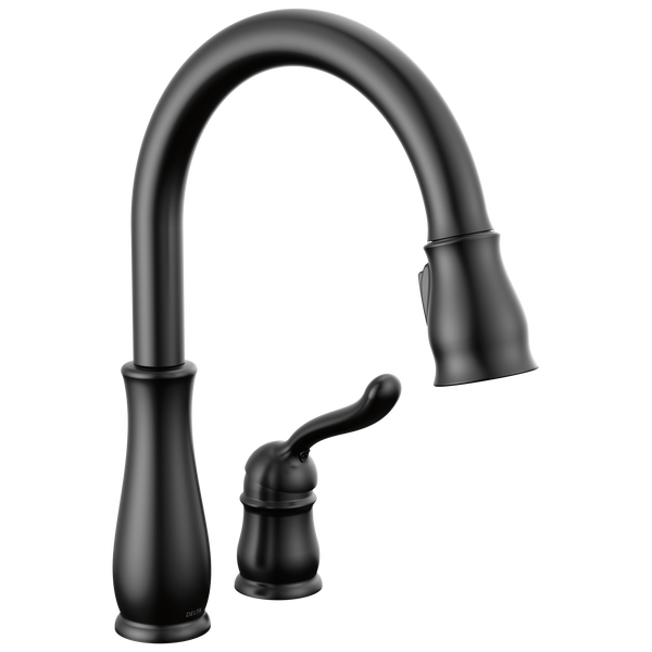 Single Handle PullDown Kitchen Faucet in Matte Black 978BLDST Delta Faucet