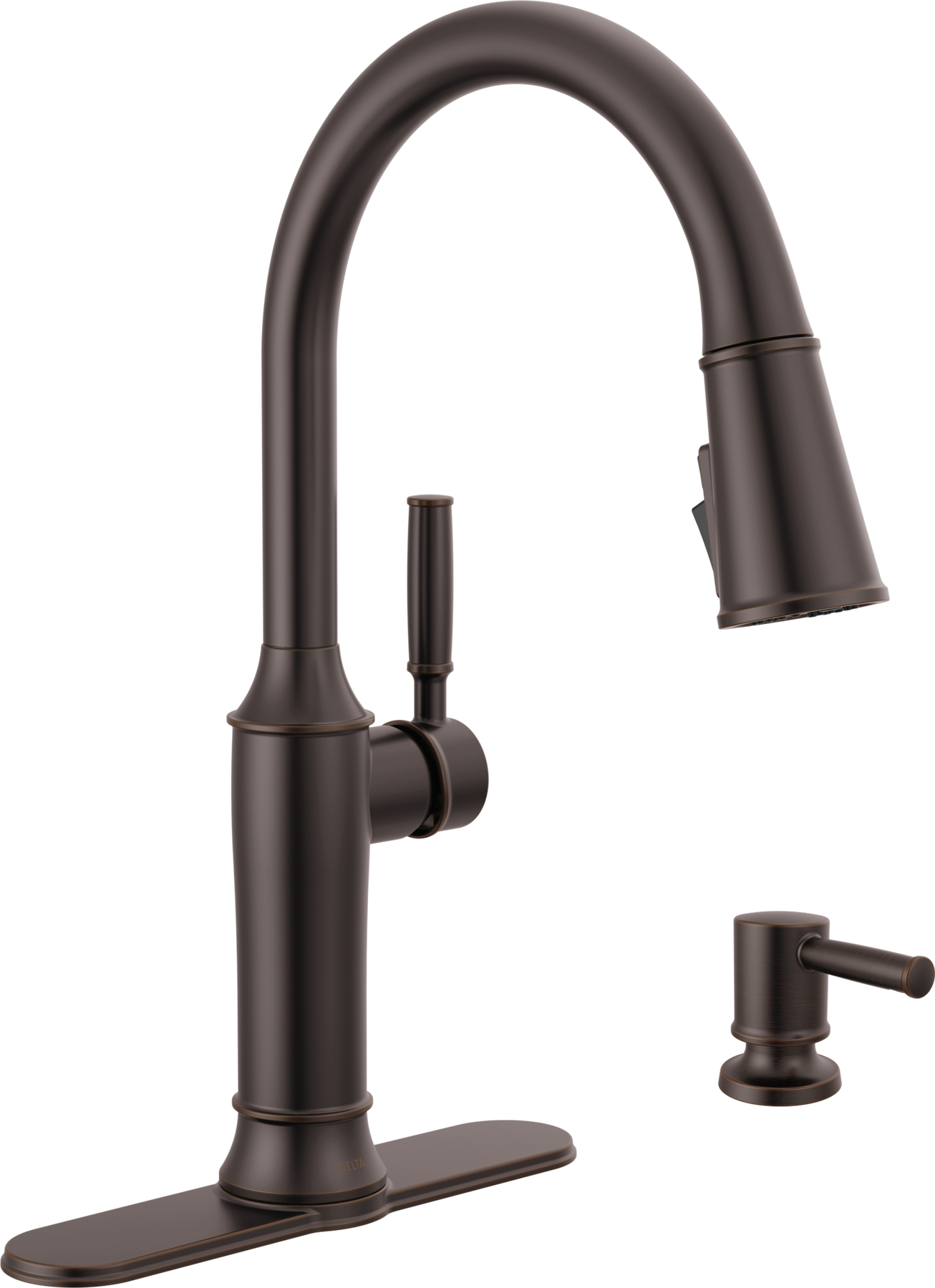 Pull-Down Kitchen Single Handle with Soap Dispenser Bundle in