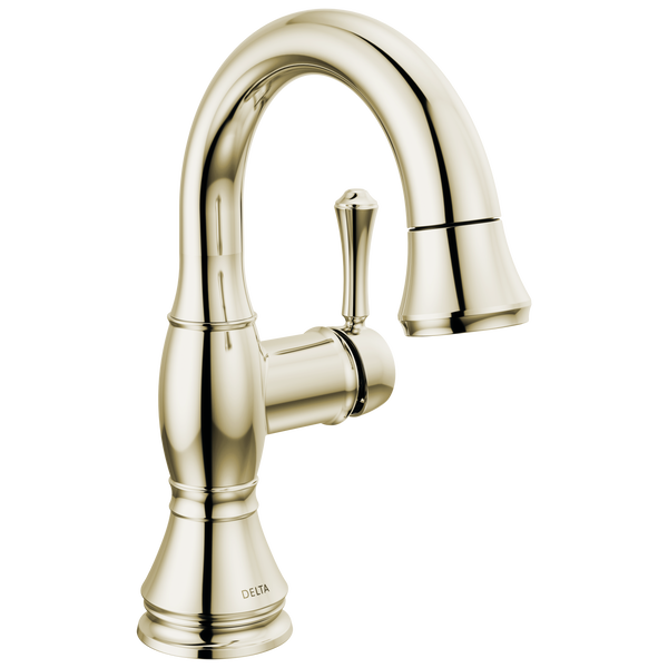 Single Handle Pull Down Bathroom Faucet in Polished Nickel 597