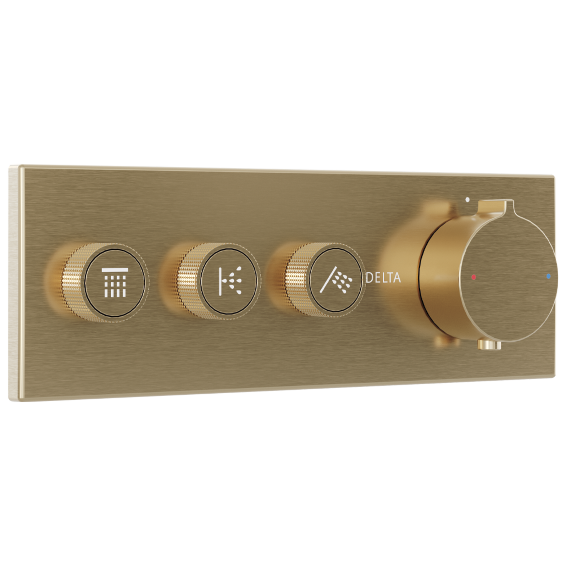 High Flow Push Button Themrostatic Trim 3 Outlet in Champagne