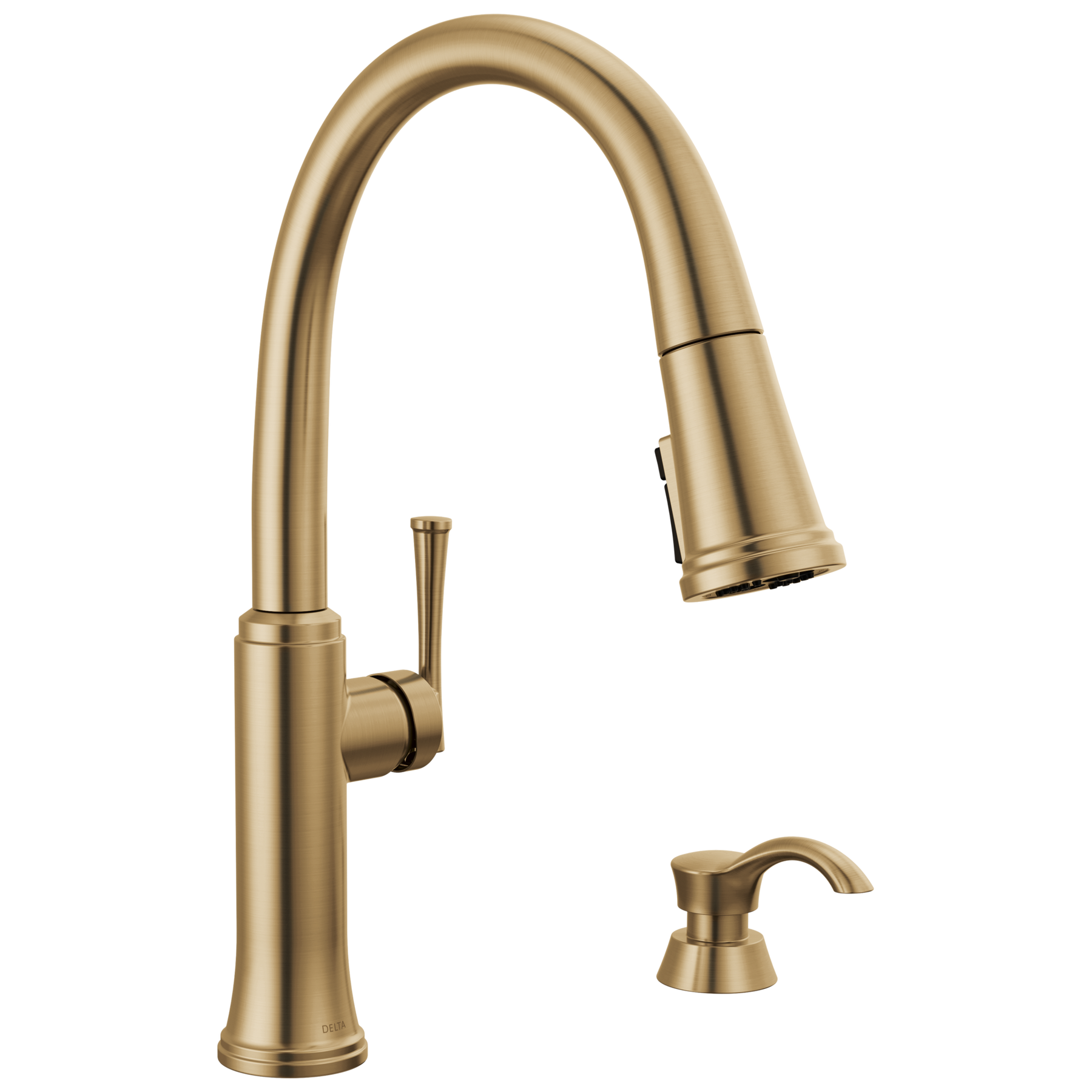 Single Handle Pull-Down Kitchen Faucet with Soap Dispenser and