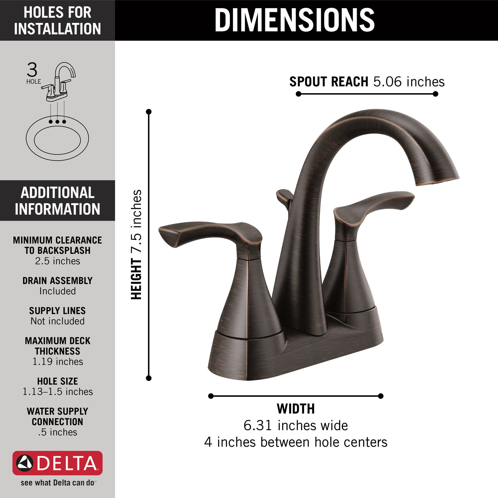 Two Handle Centerset Bathroom Faucet in Venetian Bronze 25748LF-RB