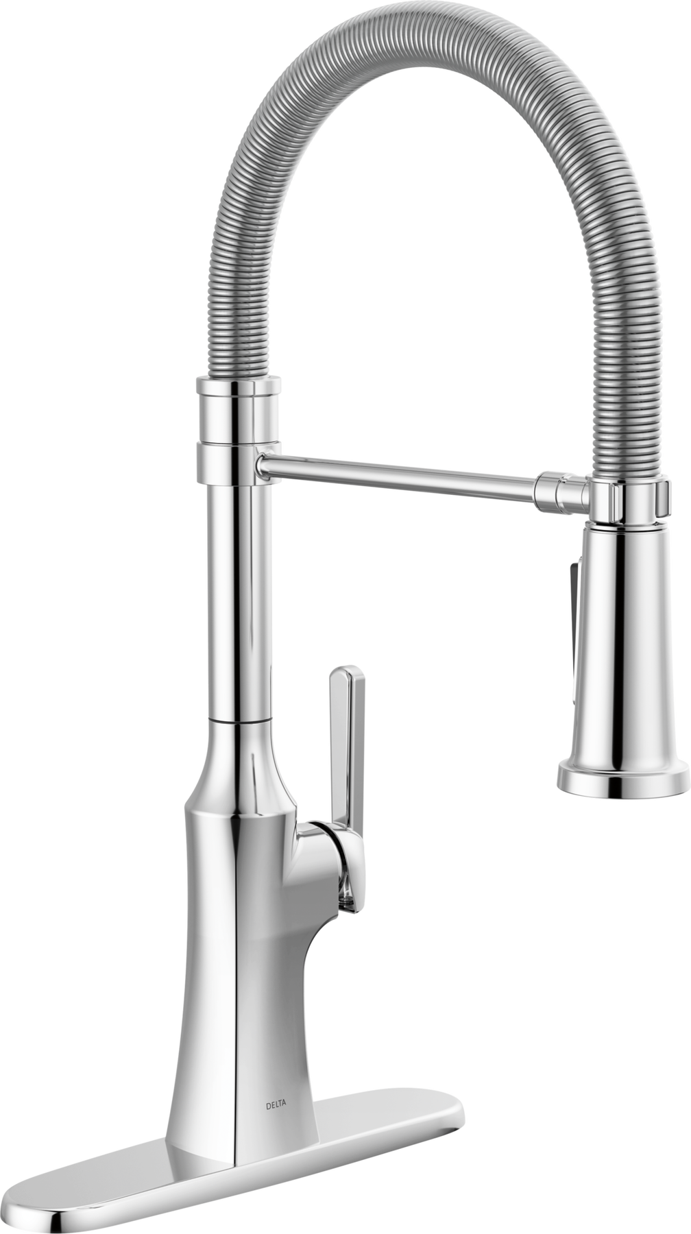 Single Handle Pull-Down Kitchen Faucet With Spring Spout in Chrome