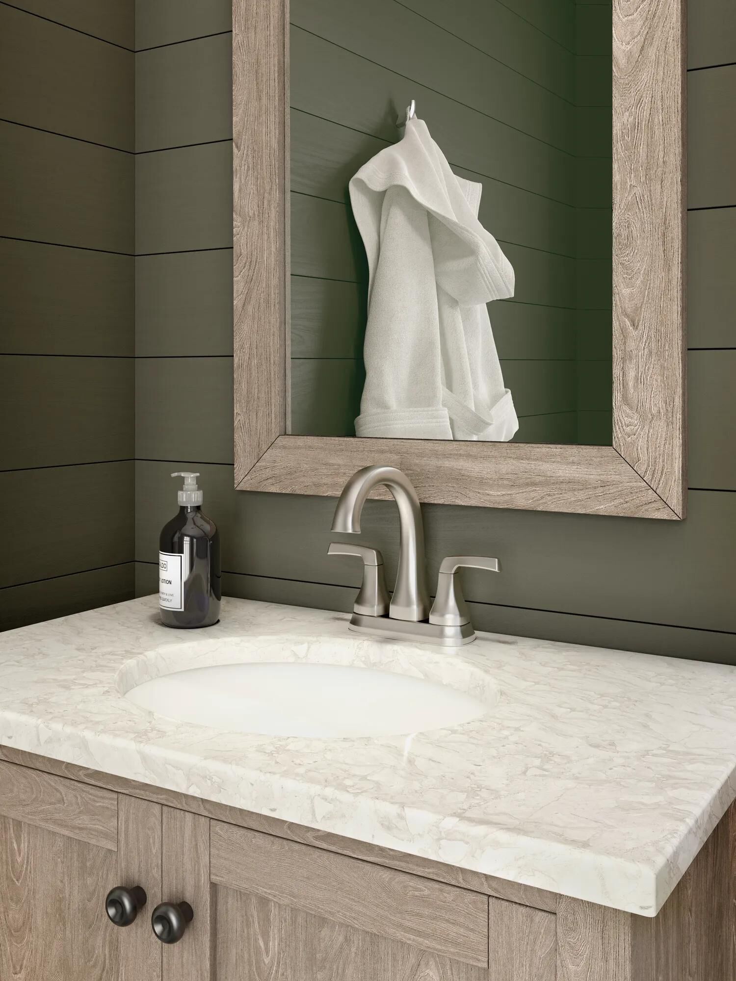 Two Handle Centerset Bathroom Faucet (Recertified) in Spotshield