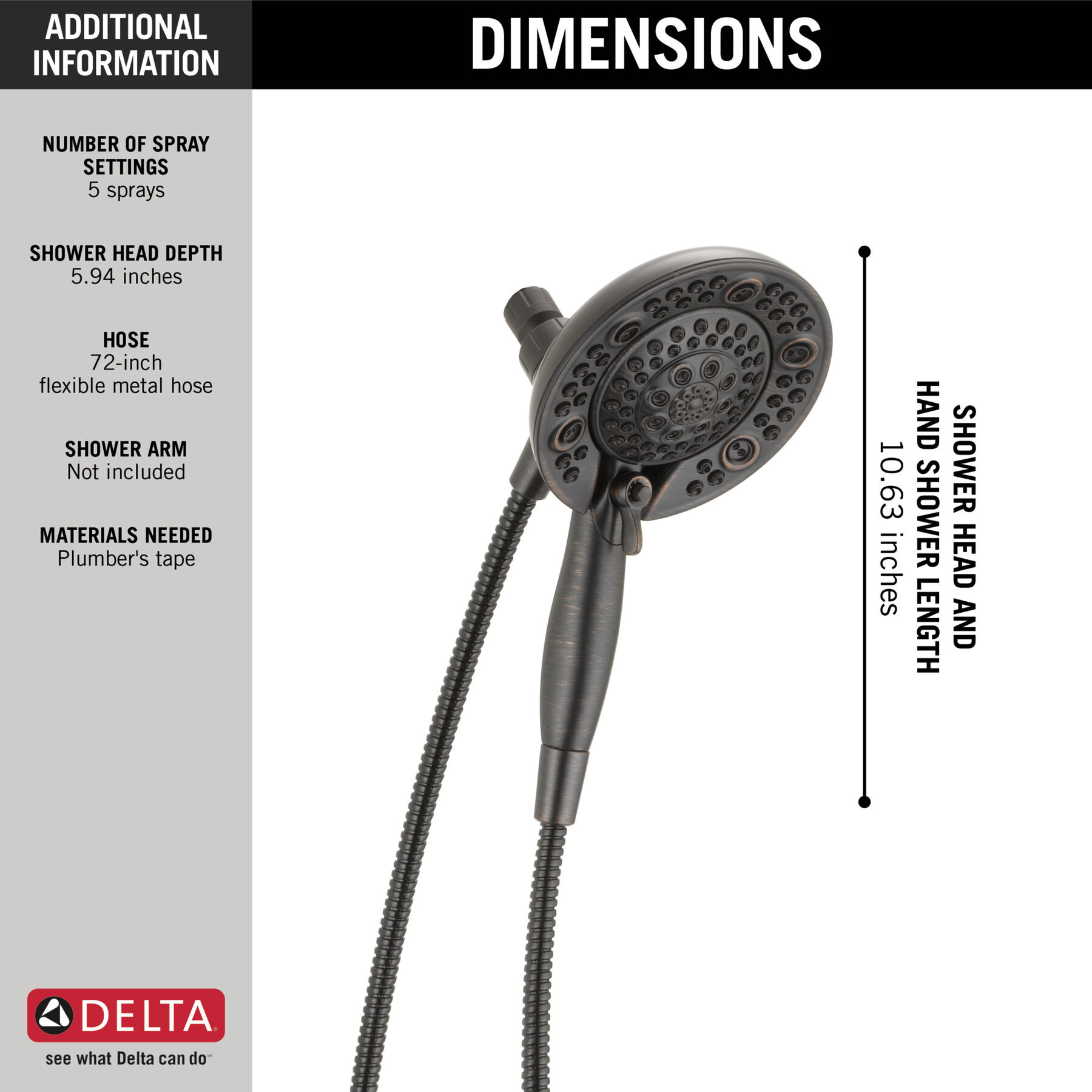 In2ition® TwoinOne Shower (Recertified) in Bronze 75588RBR