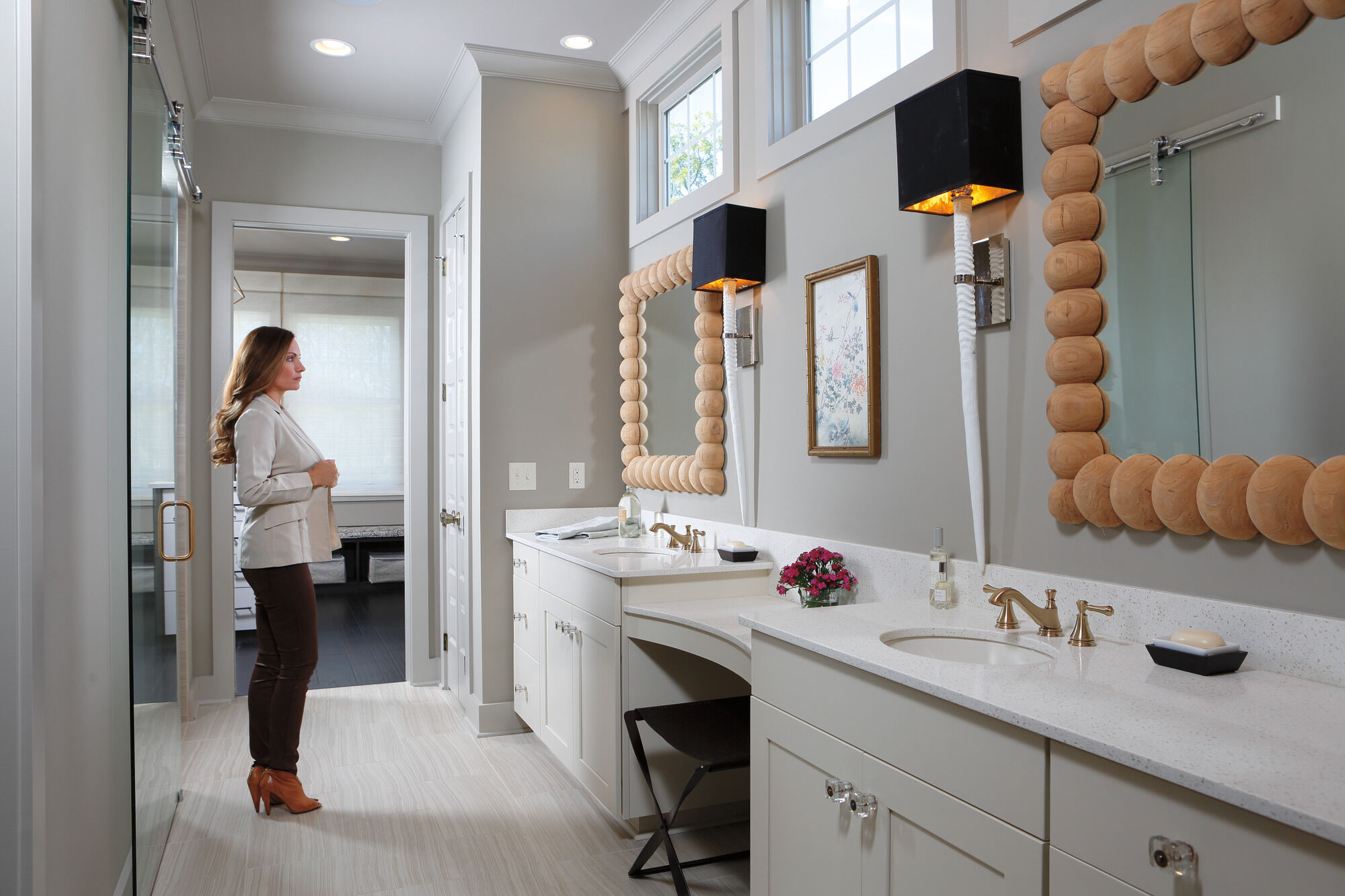 Metal Lever Handle Set - Deck Mount Bathroom & Bidet in Champagne