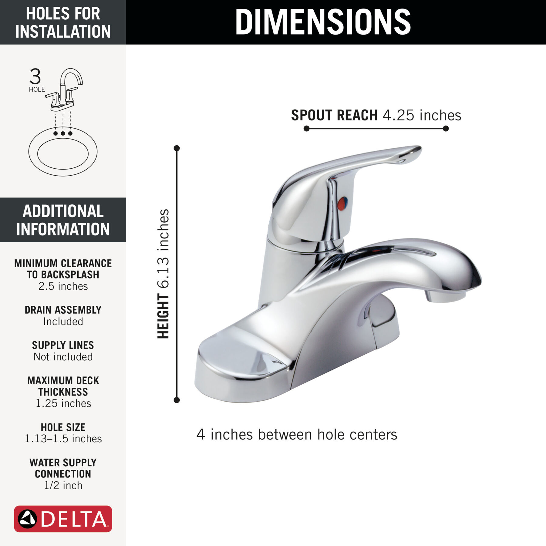 Single Handle Centerset Bathroom Faucet