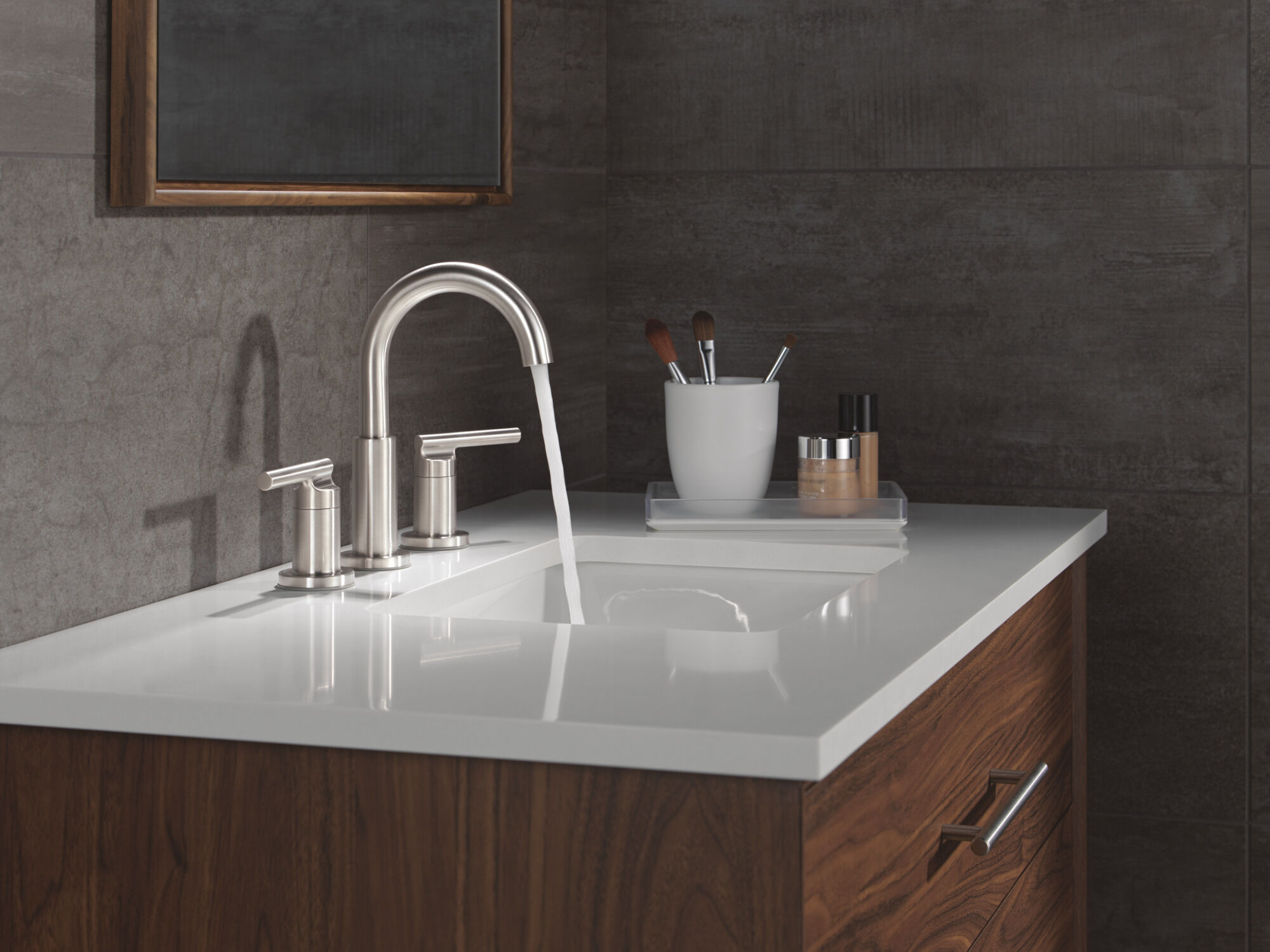Two Handle Widespread Lavatory Faucet in Brushed Nickel 35859LF-SS
