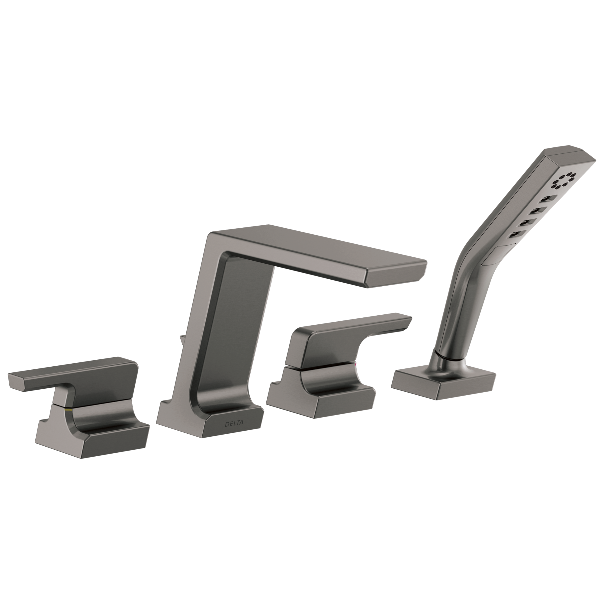 Delta Faucet Pivotale Roman Tub With Hand Shower Trim - Lumicoat Black - Stainless