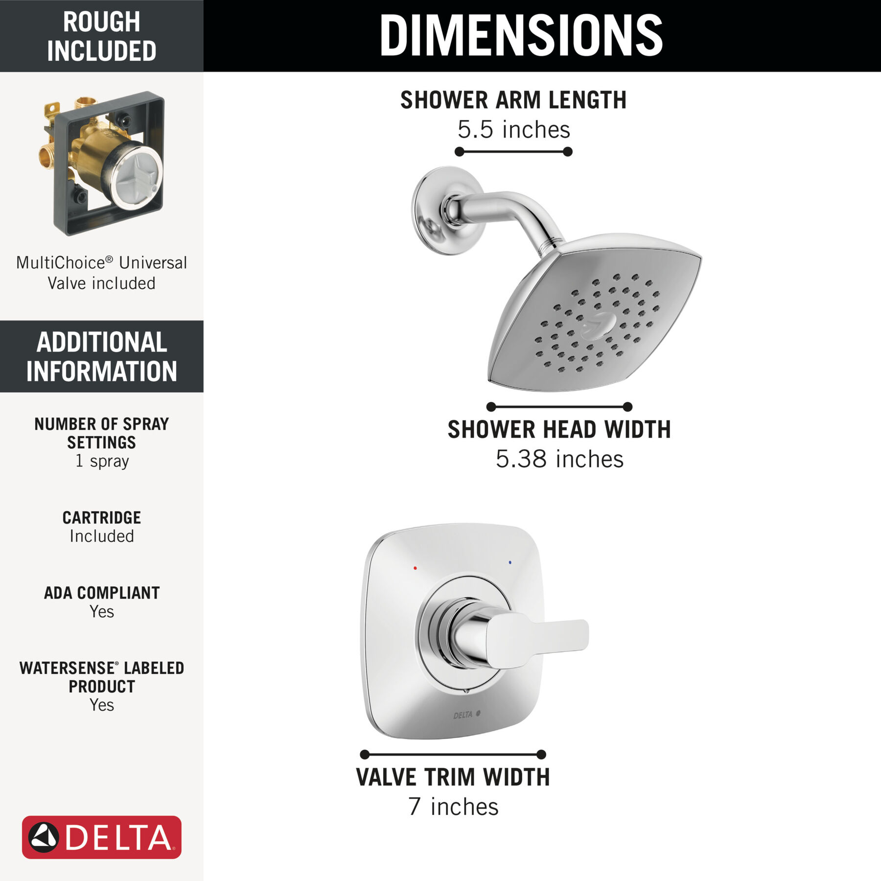 Shower Trim with Rough Bundle - 14 Series