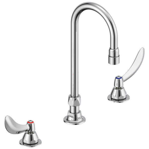 Two Handle Widespread Lavatory Faucet with Gooseneck Spout - Less