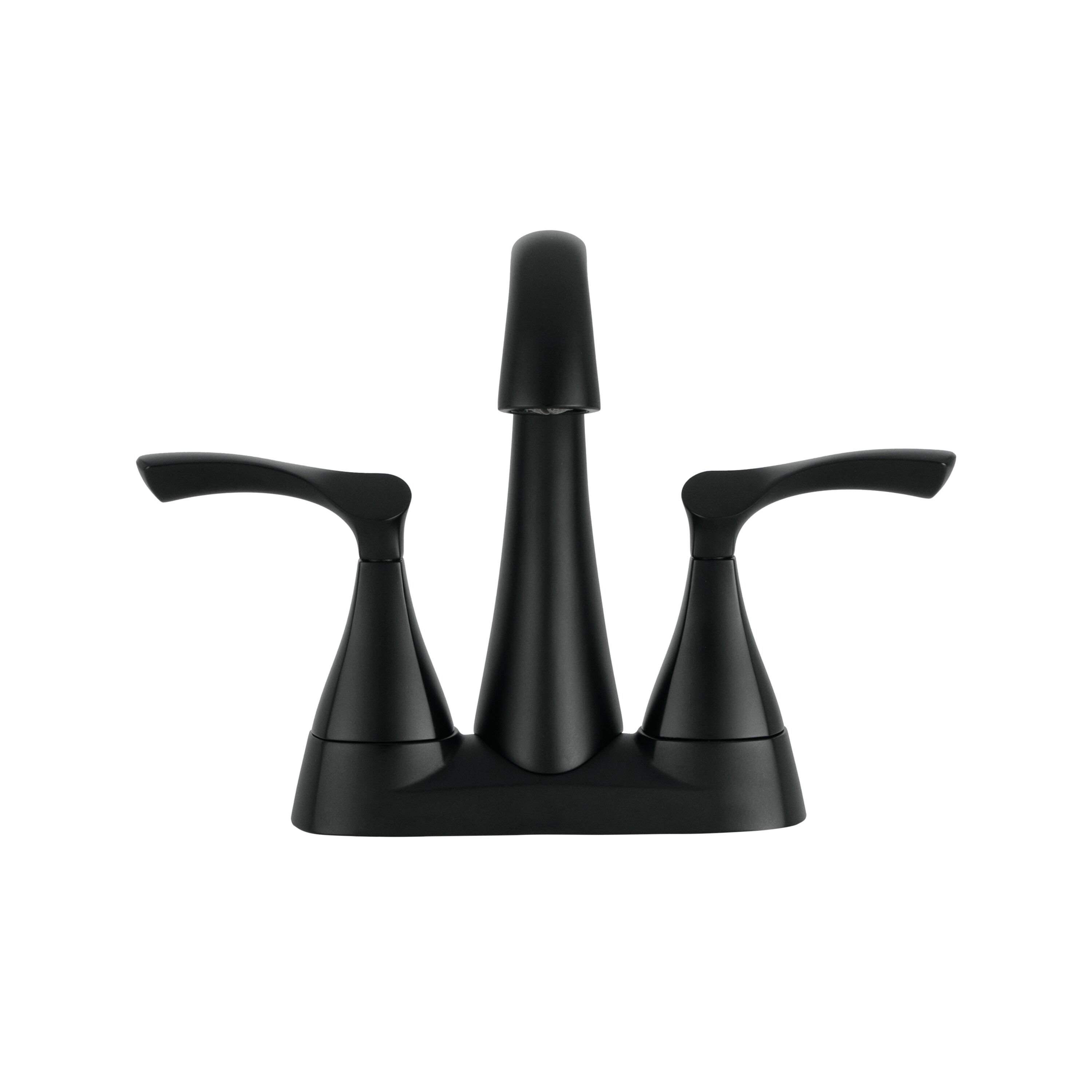 Two Handle Centerset Bathroom Faucet in Matte Black 25748LF-BL