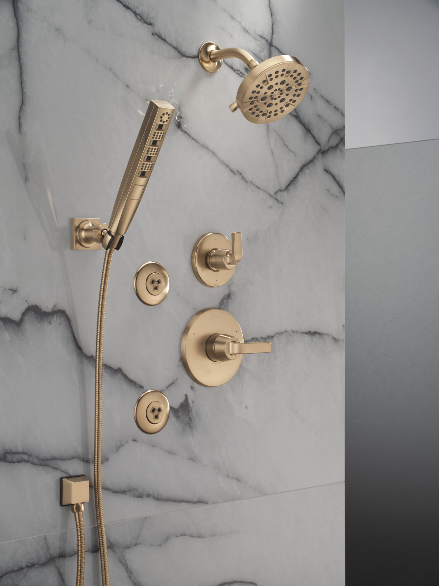 H2Okinetic® 4-Setting Wall Mount Hand Shower in Lumicoat