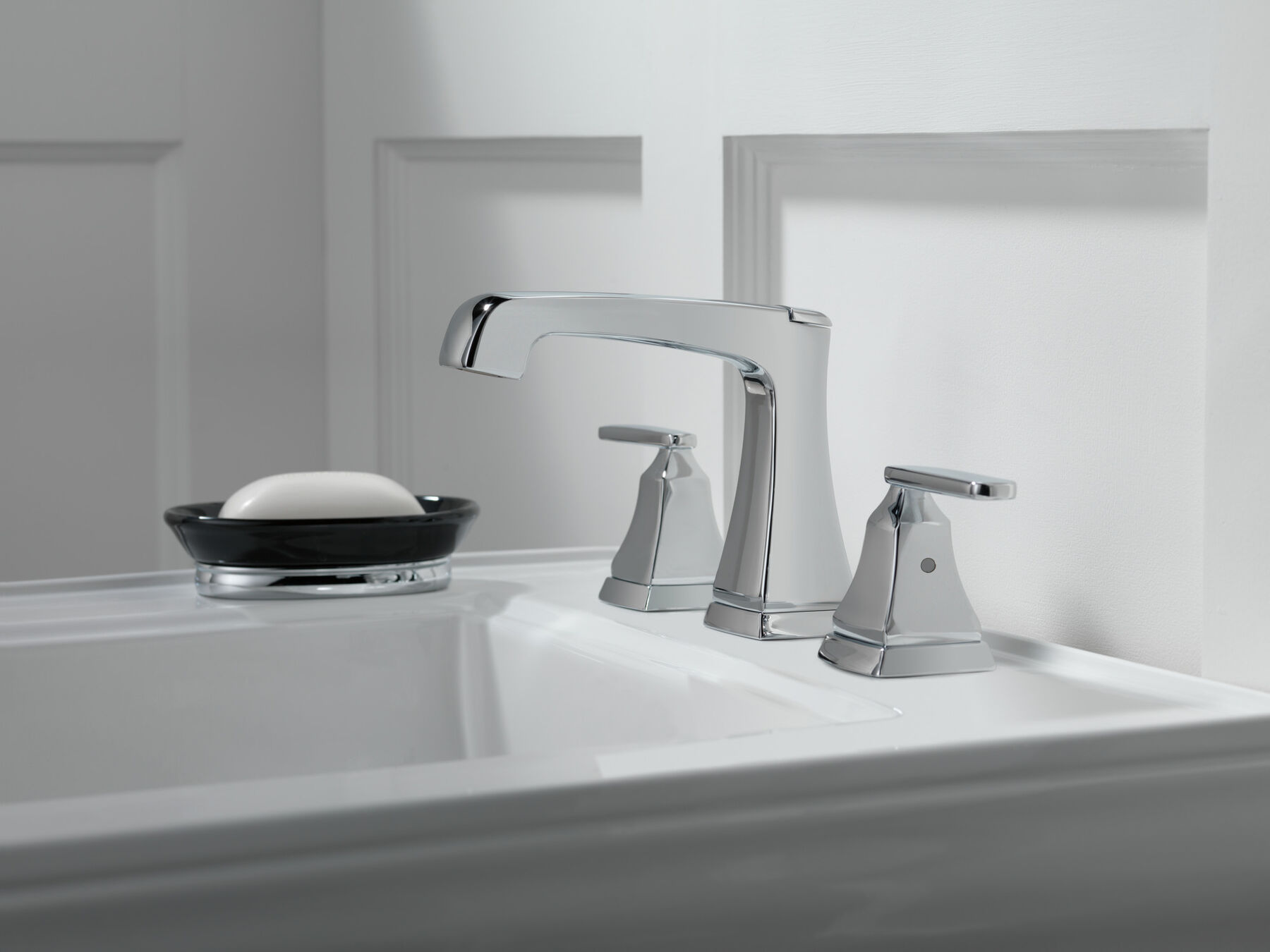 Two Handle Widespread Bathroom Faucet with EZ Anchor® in Chrome  