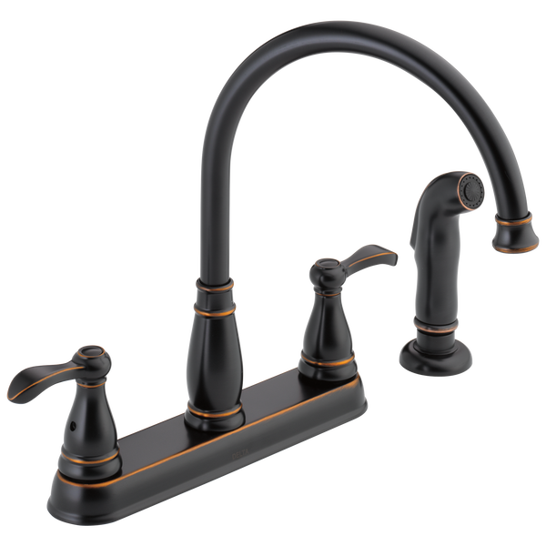 Two Handle Kitchen Faucet with Spray in Oil Rubbed Bronze 21984LF-OB