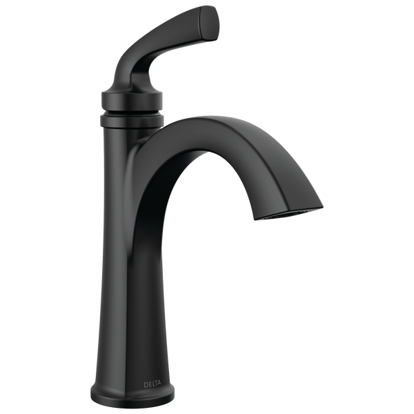 Single Handle Bathroom Faucet in Matte Black 15864LFBL Delta Faucet