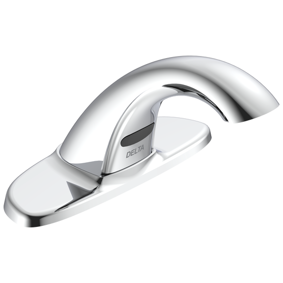 Battery Electronic Lav Faucet, VR 0.5 GPM, L/Grid Strainer in Chrome