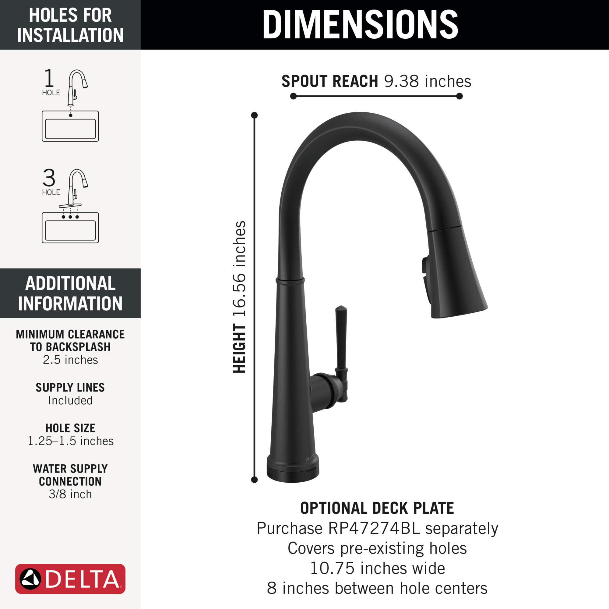 Touch2O® Technology Kitchen Faucet with Touchless Technology in