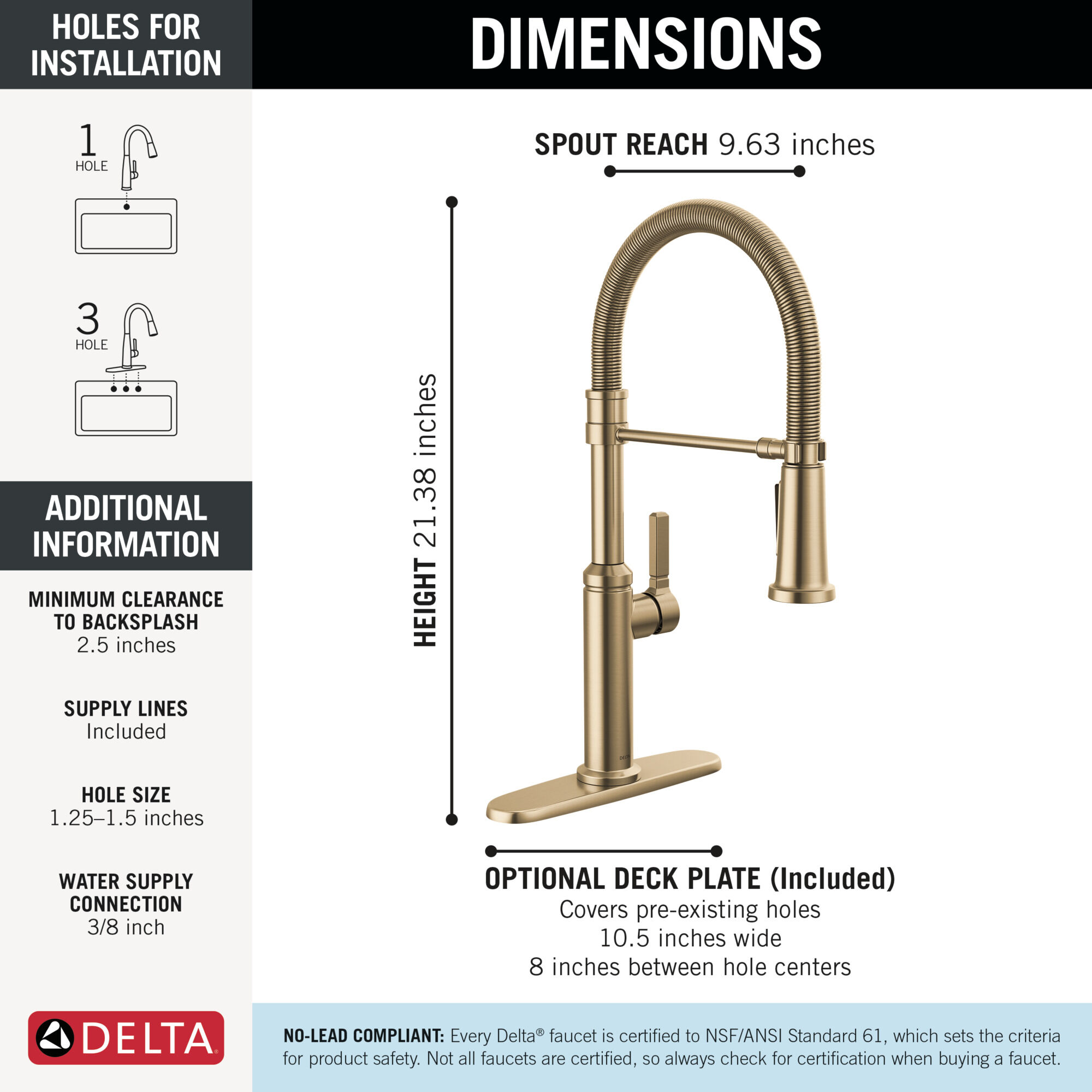 Single Handle Pull-Down Spring Kitchen Faucet in Champagne Bronze