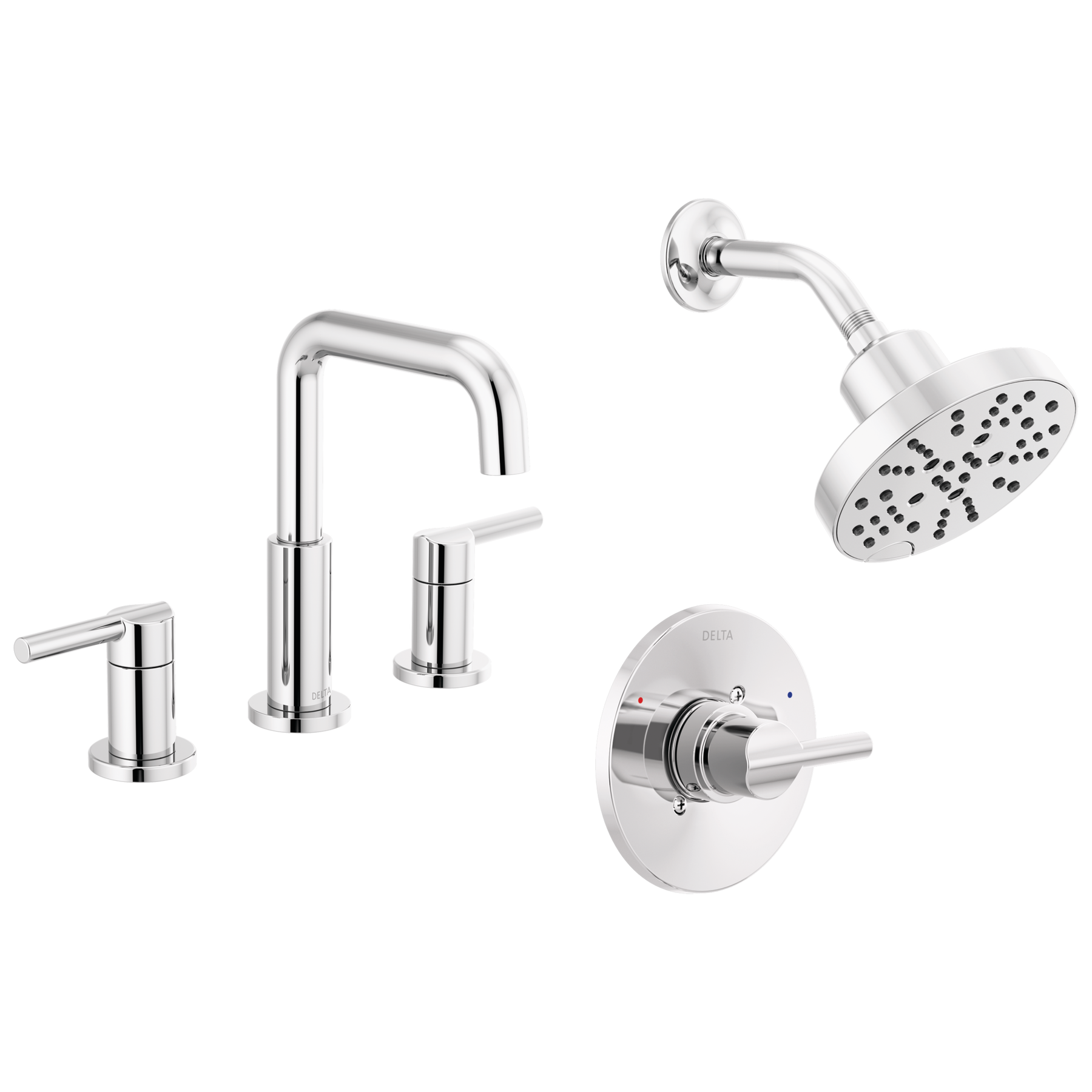 Widespread Lavatory Faucet with Shower Trim Bundle - 14 Series in Chrome — image 1