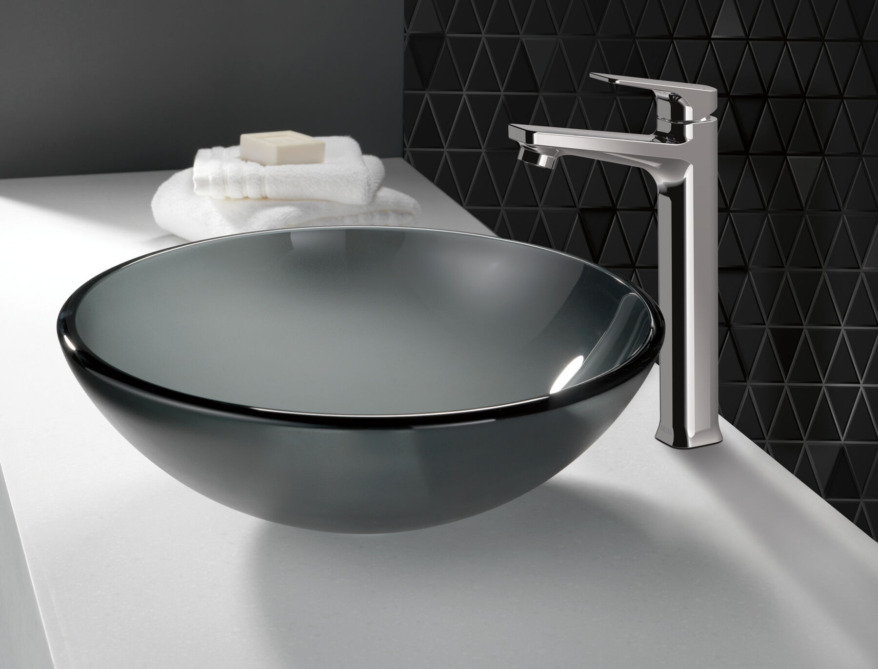 Single Handle Tall Vessel Faucet without Pop-Up in Chrome — thumbnail 2