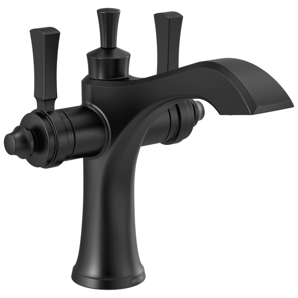 Two Handle Single Hole Monoblock Bathroom Faucet in Matte Black