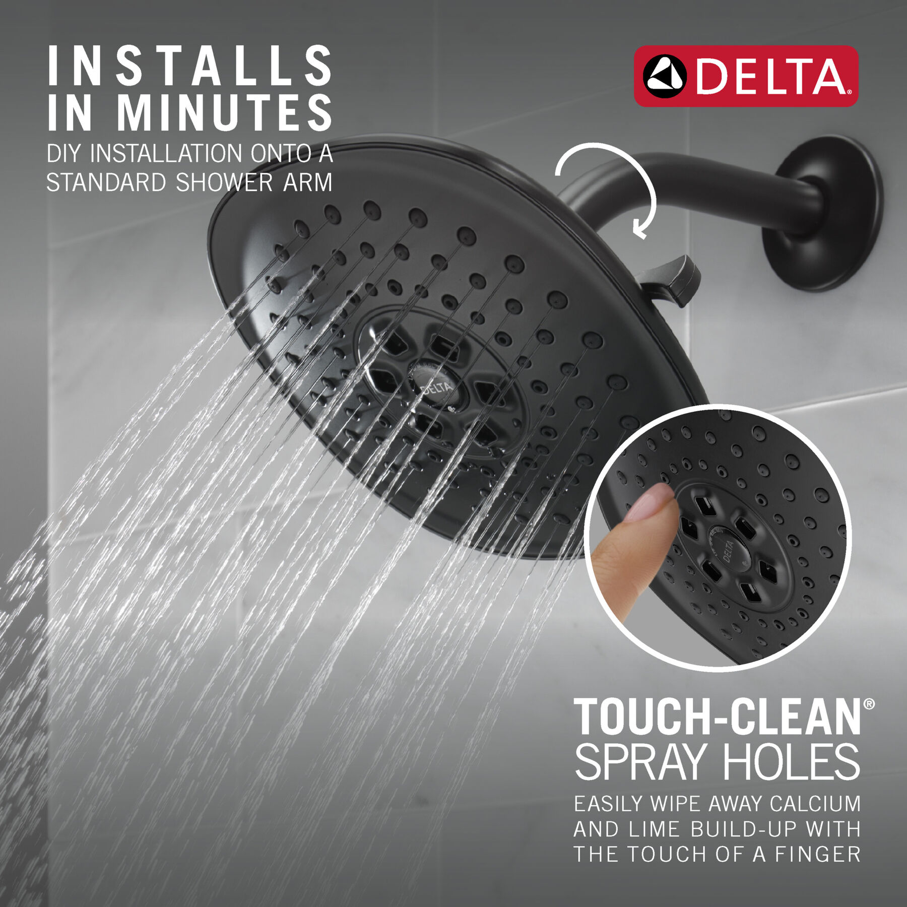 3Setting Raincan Shower Head in Matte Black 52686BL