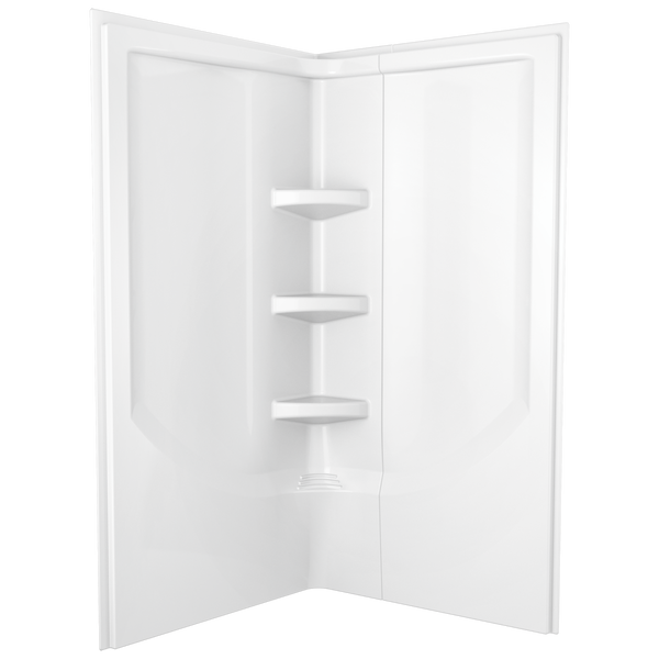 38'' DirecttoStud Corner Shower Wall Set in High Gloss White B67916