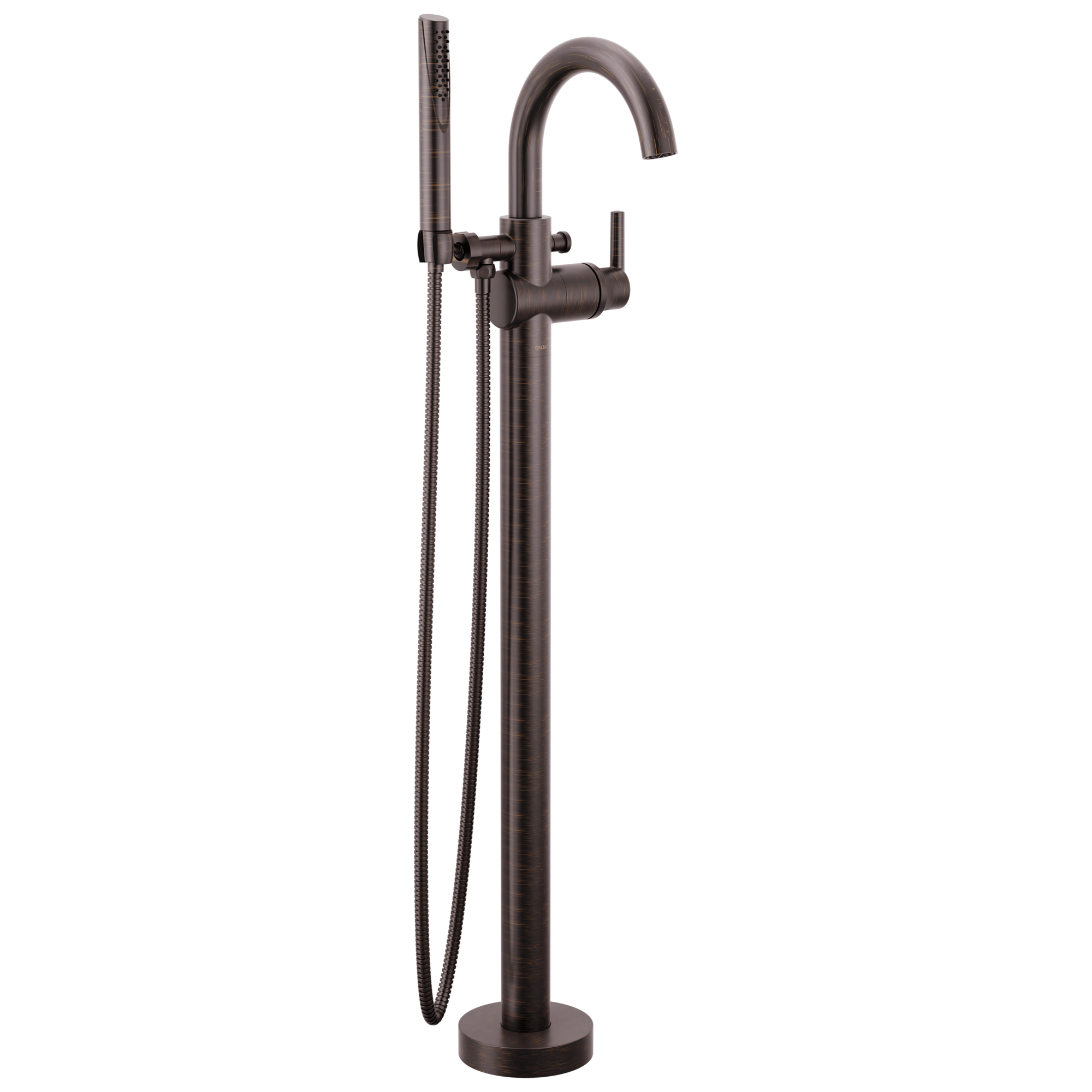 Delta Faucet Trinsic Single Handle Floor Mount Tub Filler Trim with Hand Shower - Venetian Bronze