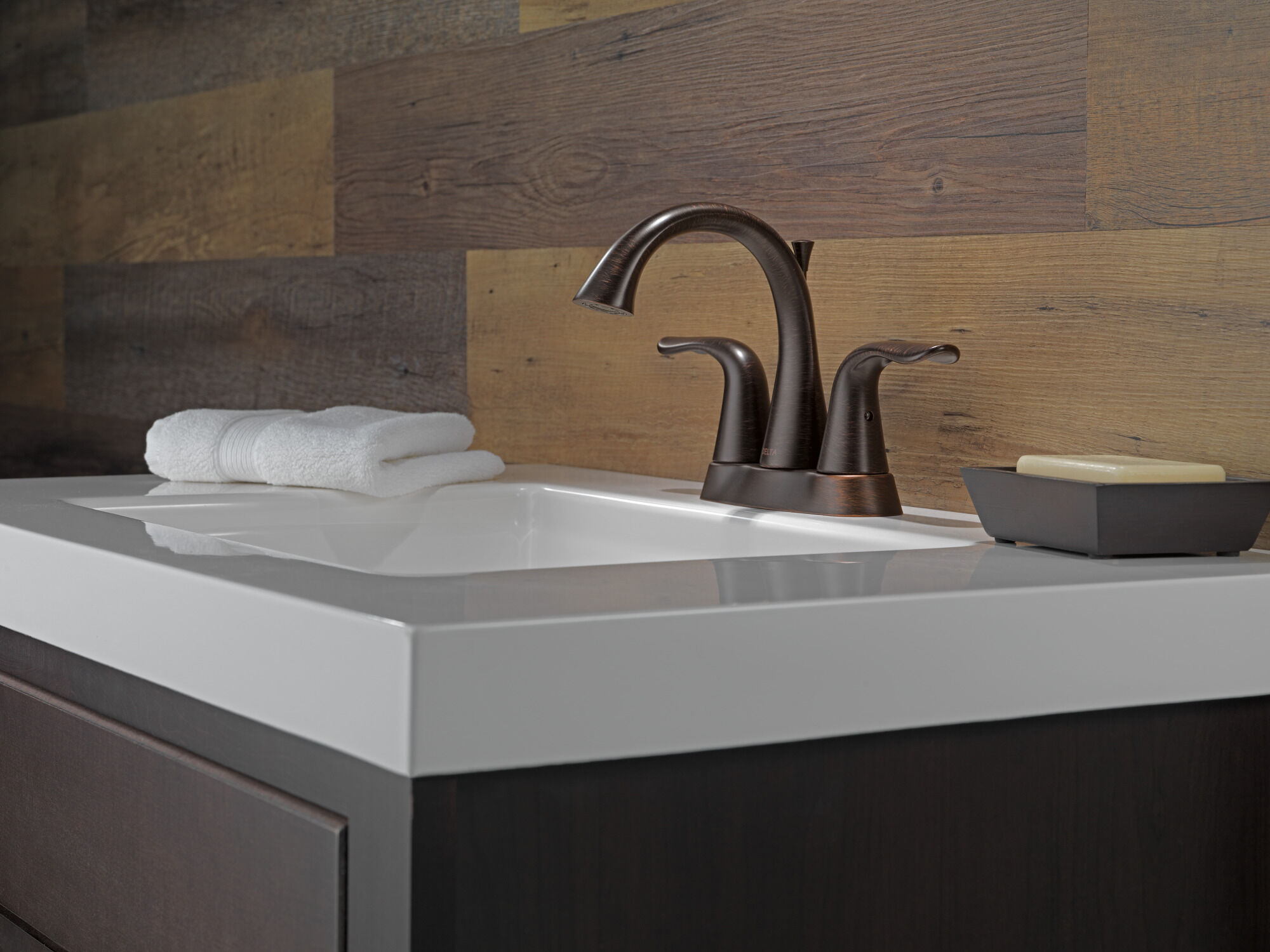 Two Handle Centerset Bathroom Faucet in Venetian Bronze 2538-RBMPU