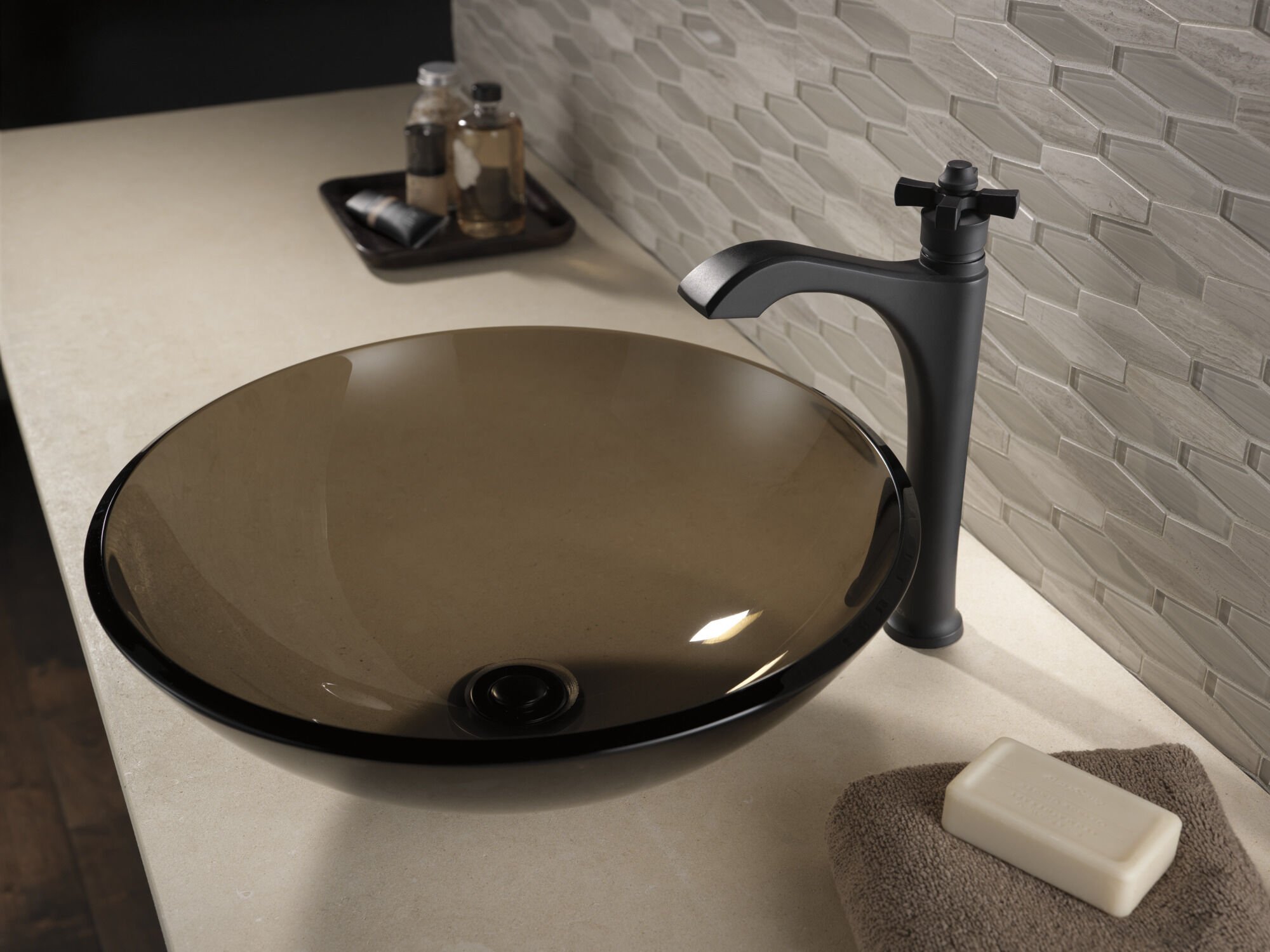 Single Handle Vessel Bathroom Faucet in Matte Black 757-BL-DST