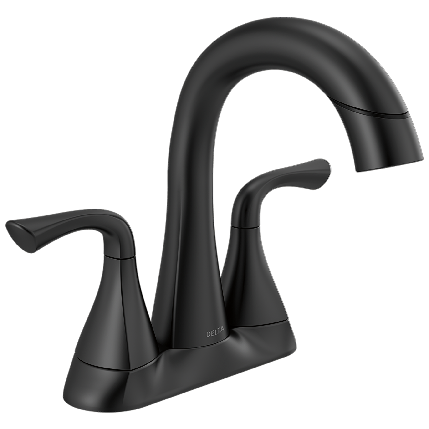 Two Handle Centerset Pull-Down Bathroom Faucet in Matte Black