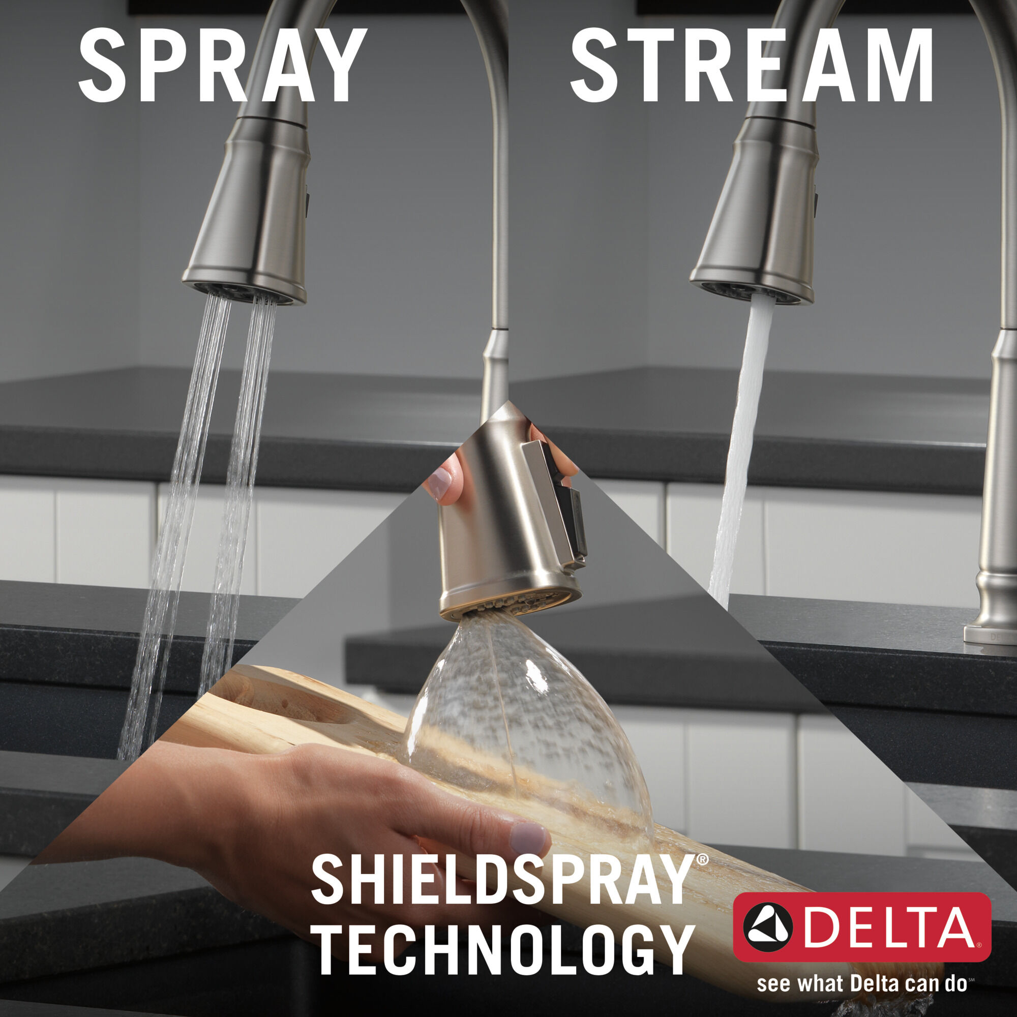 Single Handle Pull-Down Kitchen Faucet with Soap Dispenser and