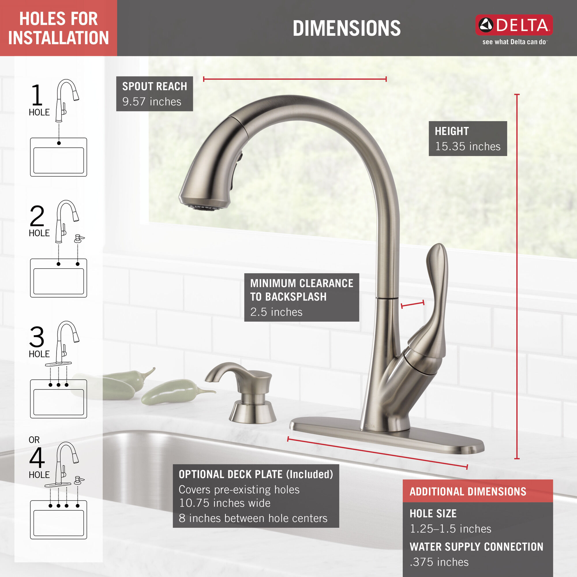 Single Handle Pull-Down Kitchen Faucet with Soap Dispenser in