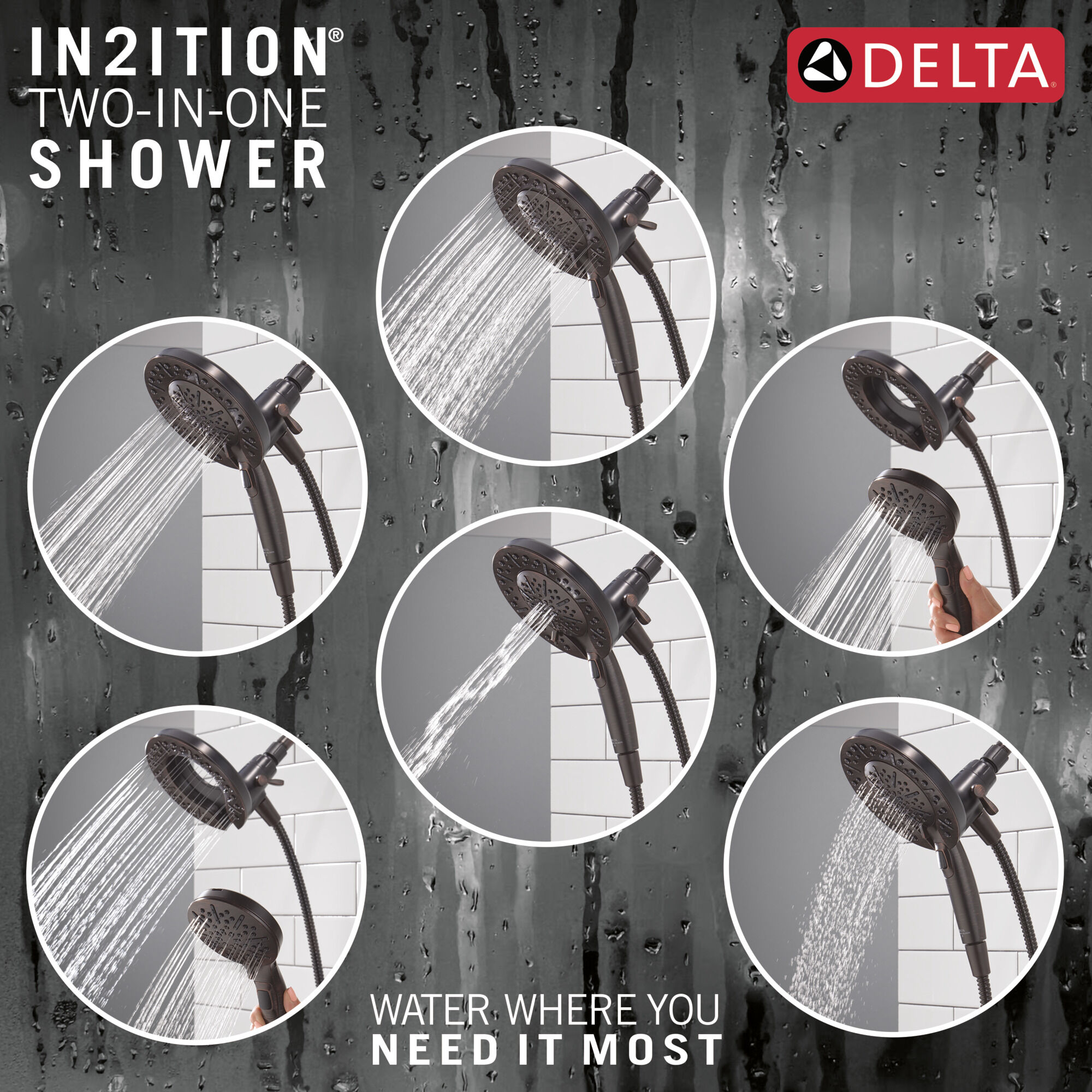 In2ition® 5-Setting Two-in-One Shower in Venetian Bronze 75578RB