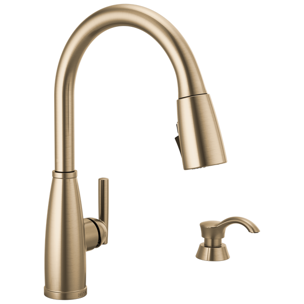 Single Handle Pull-Down Kitchen Faucet with Soap Dispenser and