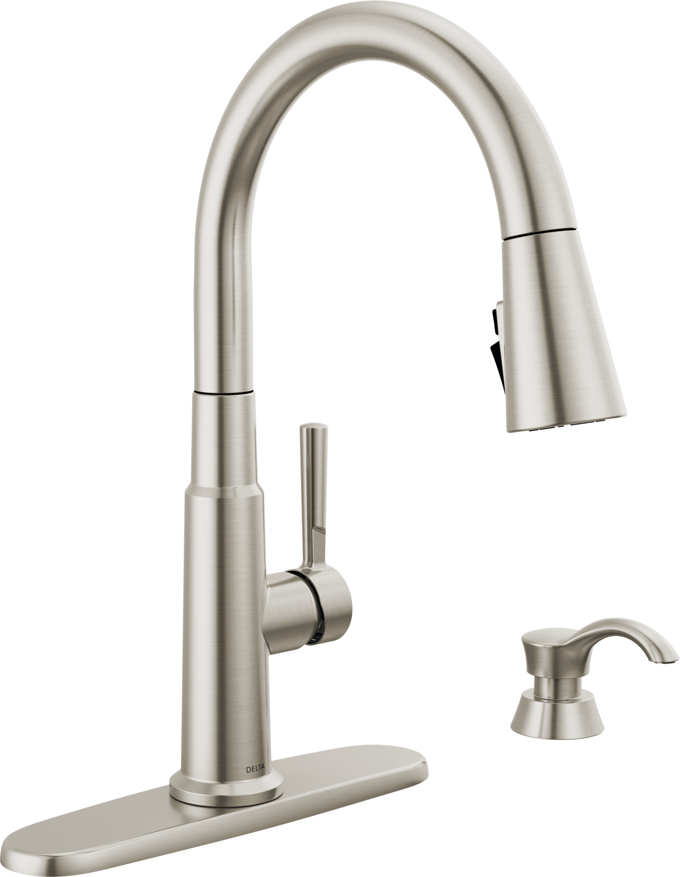 Single Handle Pull-Down Kitchen Faucet with Soap Dispenser and
