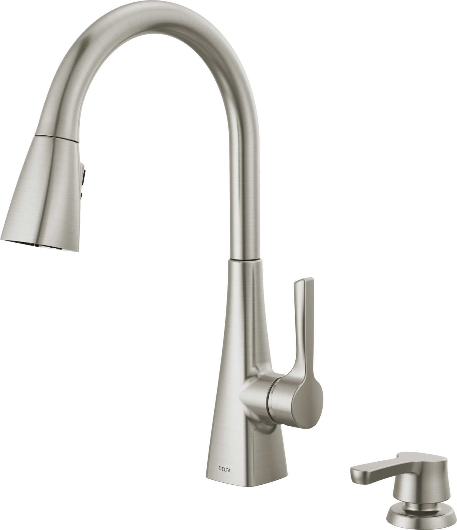Single Handle Pull-Down Kitchen Faucet with Soap Dispenser and
