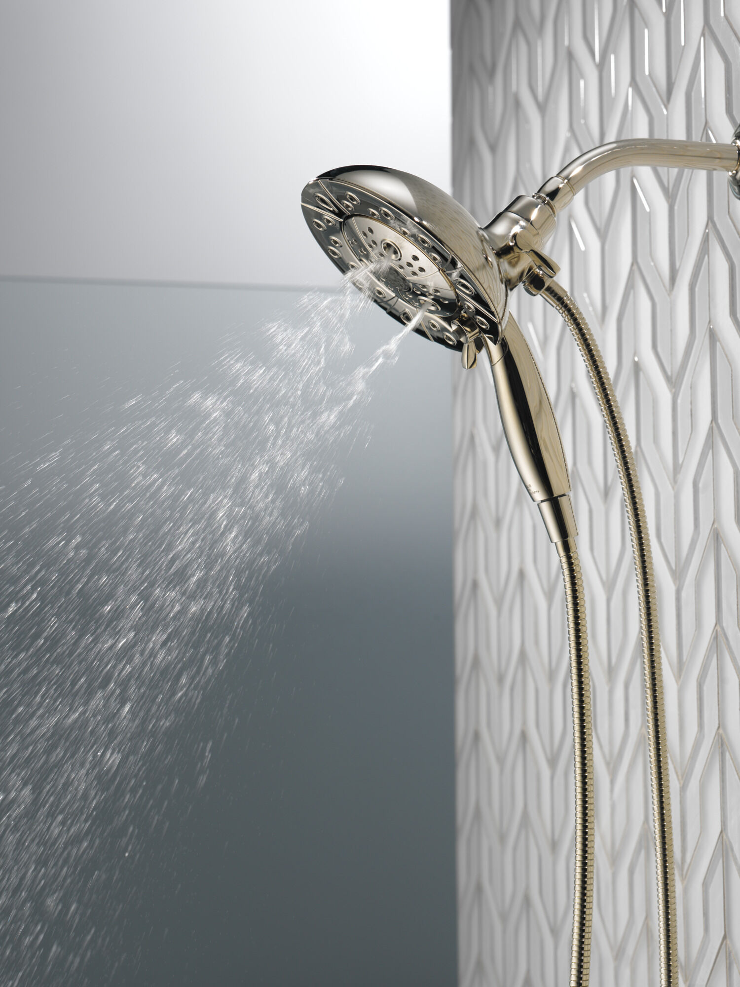 H2Okinetic® In2ition® 5-Setting Two-In-One Shower in Lumicoat