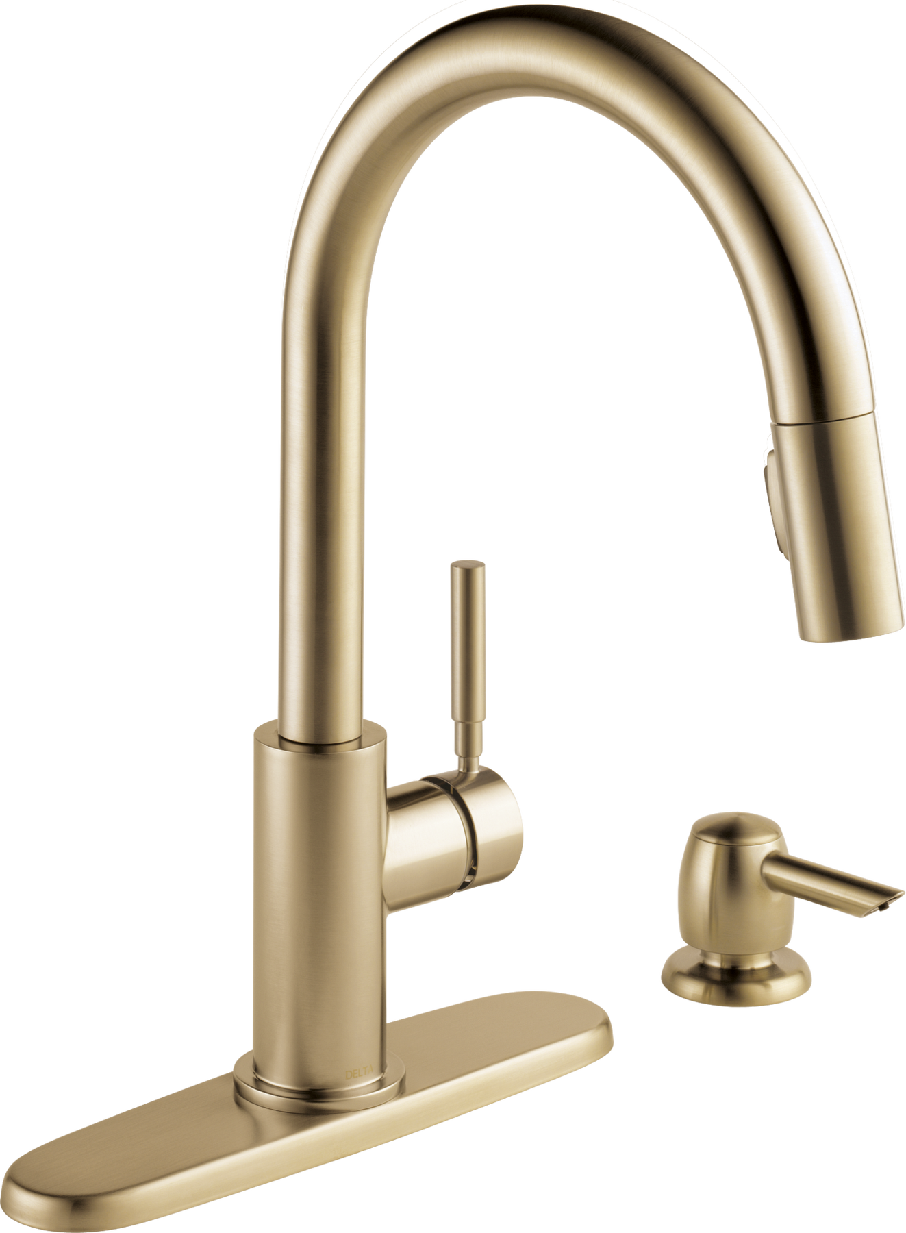 Single Handle Pull-Down Kitchen Faucet with Soap Dispenser in