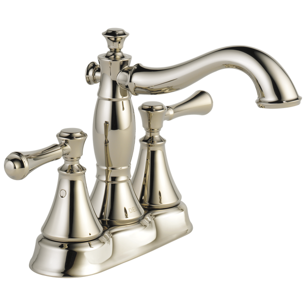 Two Handle Centerset Bathroom Faucet - Metal Pop-Up in Polished