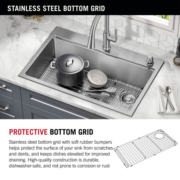 33” Stainless Steel Workstation Kitchen Sink Drop-In ...