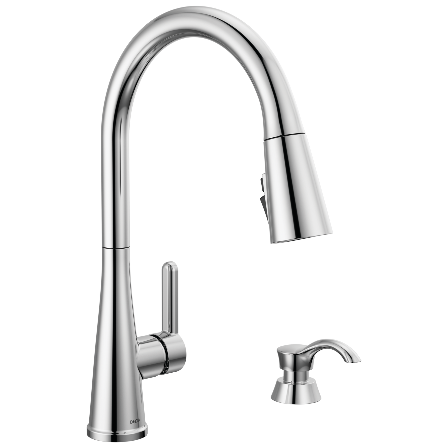 Single Handle Pull-Down Kitchen Faucet with Soap Dispenser and