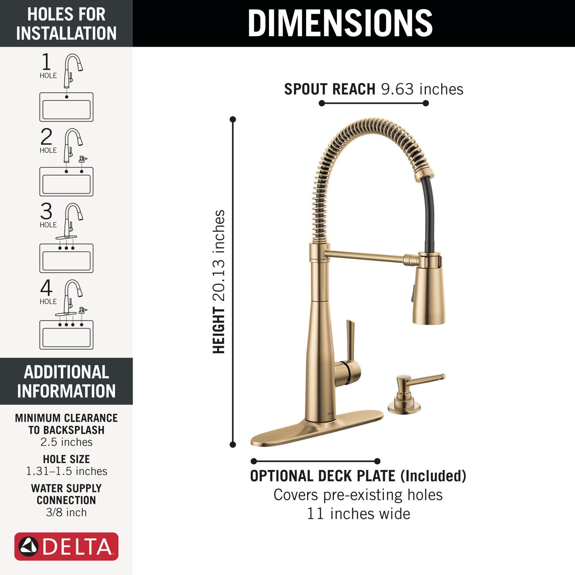Spring Kitchen Single Handle with Soap Dispenser Bundle in