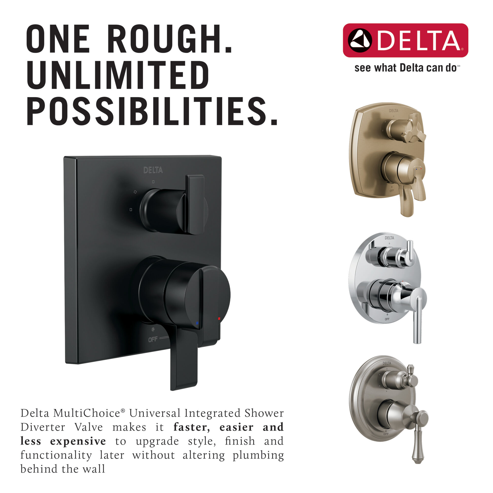 Delta R22000 MultiChoice Universal Rough-In Kit with Integrated Diverter