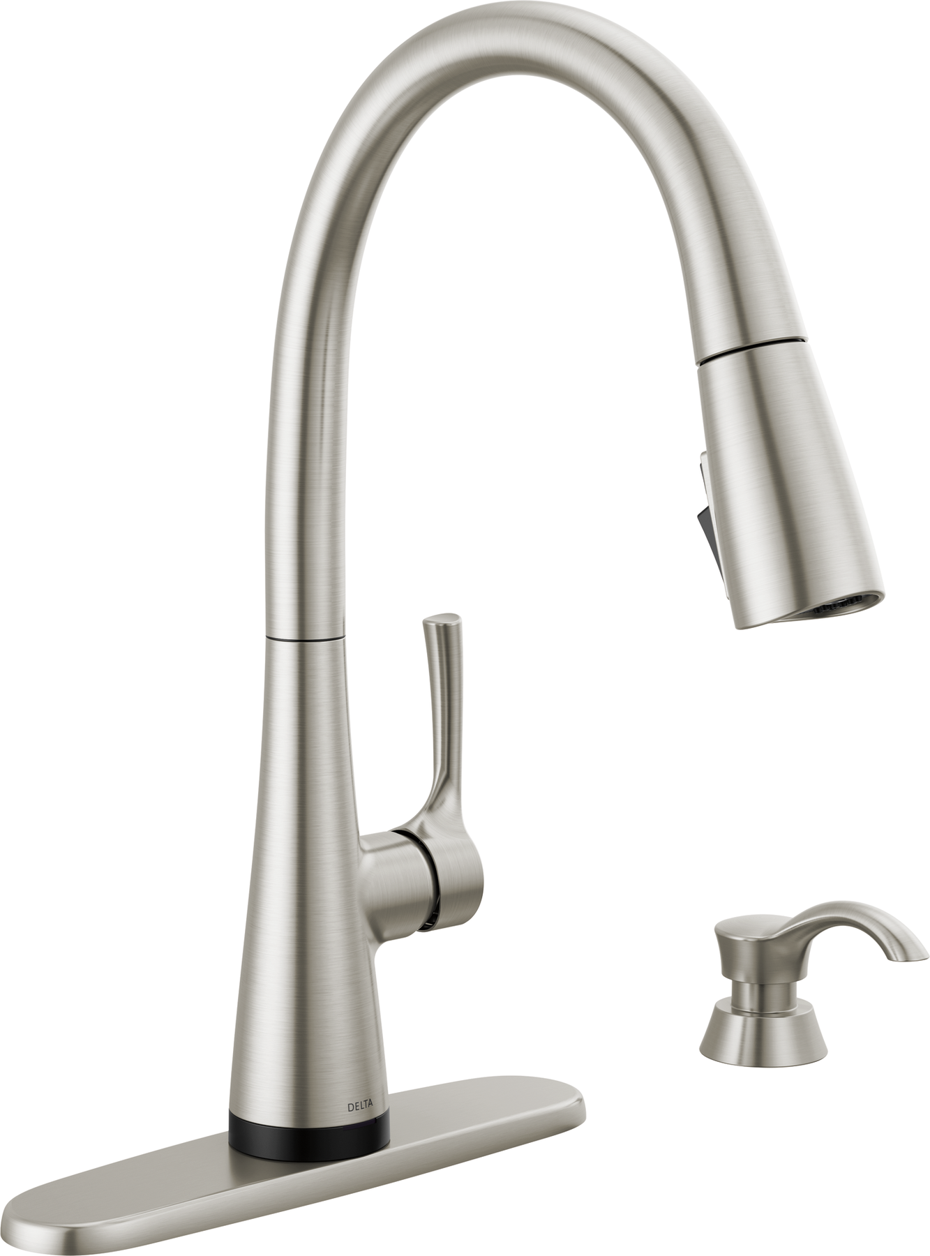 Single Handle Pull-Down Kitchen Faucet with Soap Dispenser and