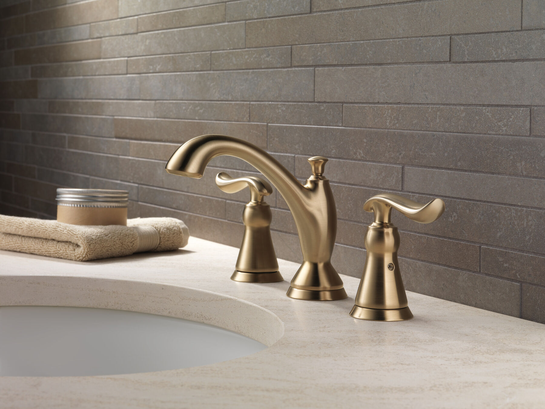 Two Handle Widespread Bathroom Faucet in Champagne Bronze 3594 