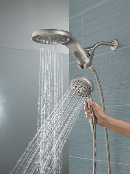 Hydrorain H2okinetic 5 Setting Two In One Shower Head In Stainless Ss25 Delta Faucet