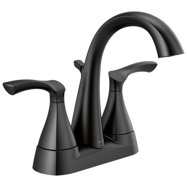Two Handle Centerset Bathroom Faucet 25748lf Bl Delta - Black Bathroom Sink Faucet Centerset